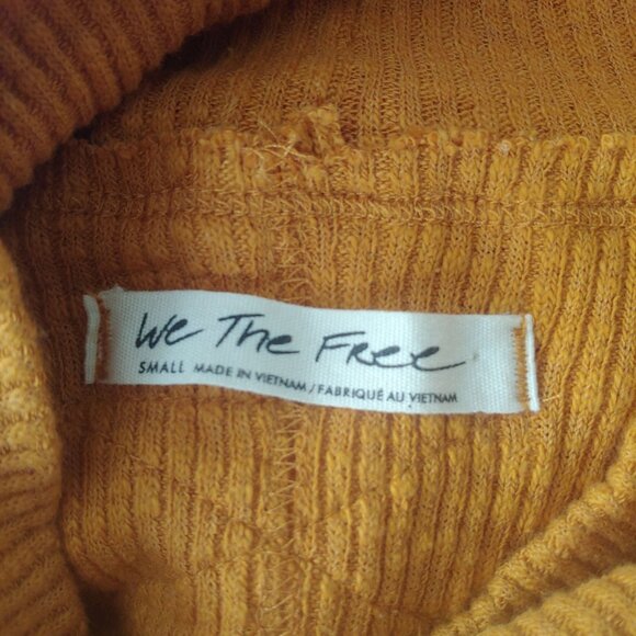 We The Free Rust Ribbed Mock Neck Oversize Crop Batwing Over L-Sleeve Shirt S - Picture 12 of 15